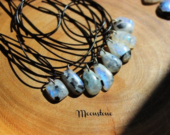 Rainbow Moonstone Necklace, White Labradorite Necklace,Celestial Moonstone, Moonstone Choker, Jun Birthstone for Gift, Birthday Gift for Her