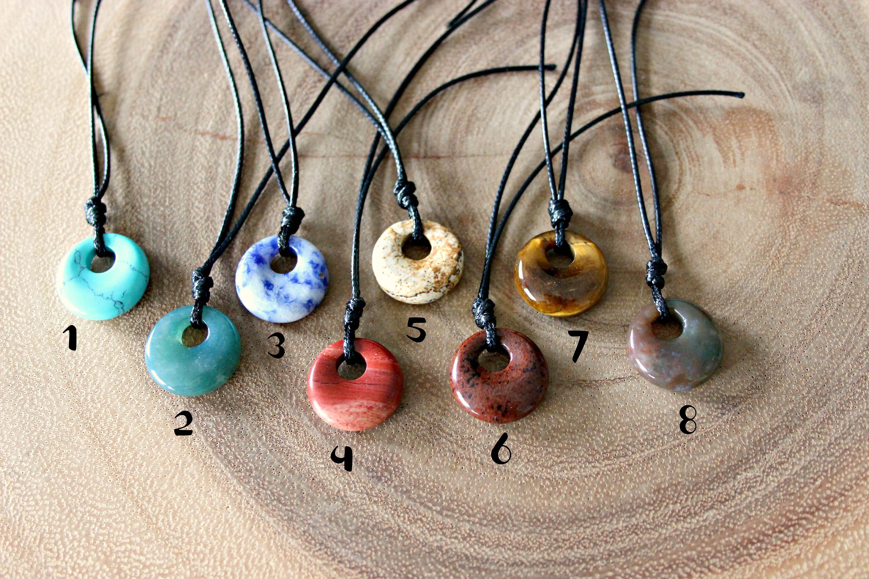 Circle Stone Necklace / Donut Stone Necklace Etsy