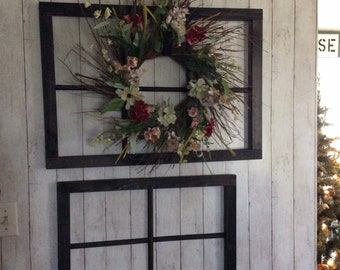Faux Pine Window Frame, Farmhouse Wall Decor