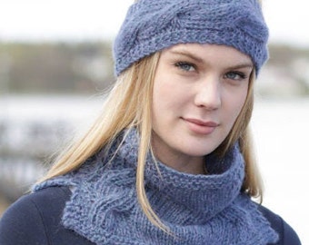 Alpaca silk knit head band, hand knit, made to order. sold ONLY the head band