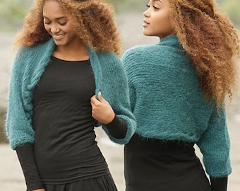 gebreide alpaca bolero, wollen bolero, mohair zoals zacht en licht handgebreid breiwerk, cadeau voor haar