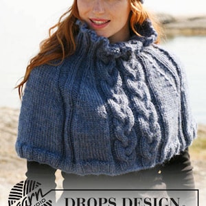 Alpaca poncho knit in textured pattern with cables, alpaca and soft peruvian wool, chunky knitwear,made to order, sold only the poncho