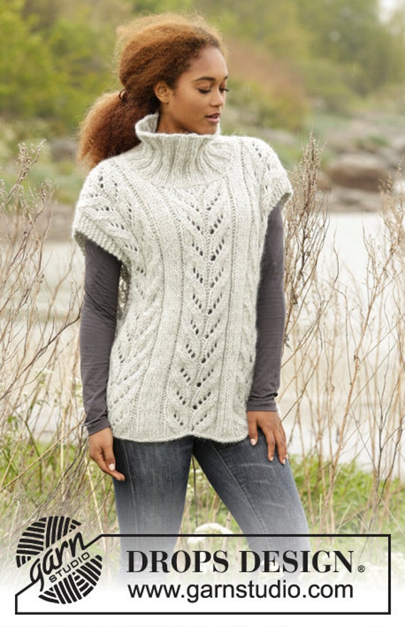 knitted wool vest, handmade knitwear, winter knits, knits for women, made to order, gift for her
