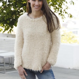 Handgebreide damestrui van alpaca, wol, damestrui