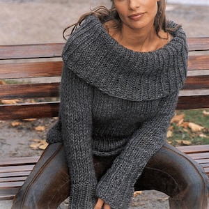 women sweater, knit wool sweater ,chunky knitwear made by hand,  gift for her, handmade pullover, hand knit jumper