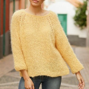 Woman alpaca Silk sweater, knit jumper, knits, pullover hand made
