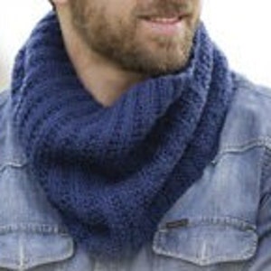 Men neck warmer, wool alpaca, hand knit, Drops Garnstudio Design, gift for him