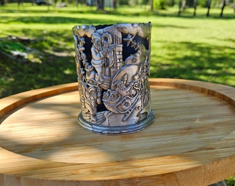 Twas The Night Before Christmas Pewter Candle Holder by Applause Design, Home Decor, Beautiful Candle Holder.  Bin #12F