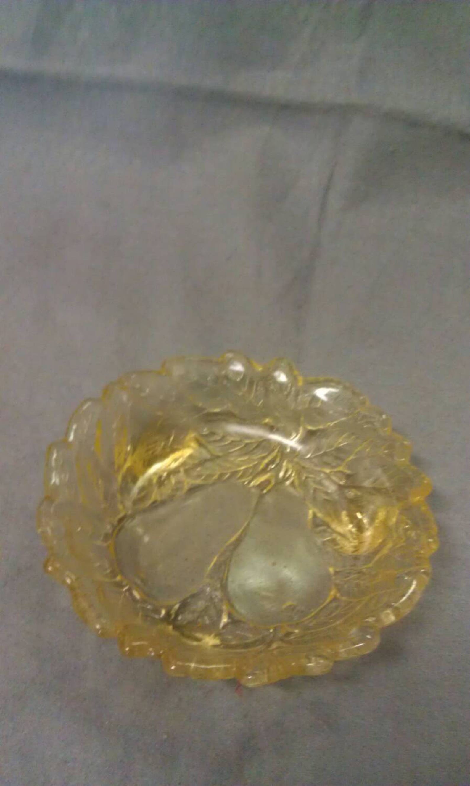 Tiara Glass Sweet Pear Yellow Bowl Dish Cereal Bowls Etsy