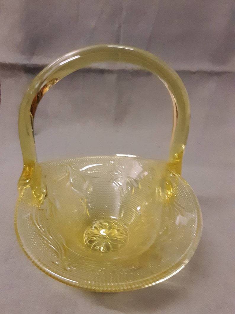 Tiara Glass Yellow Tiara Glass Basket Etsy