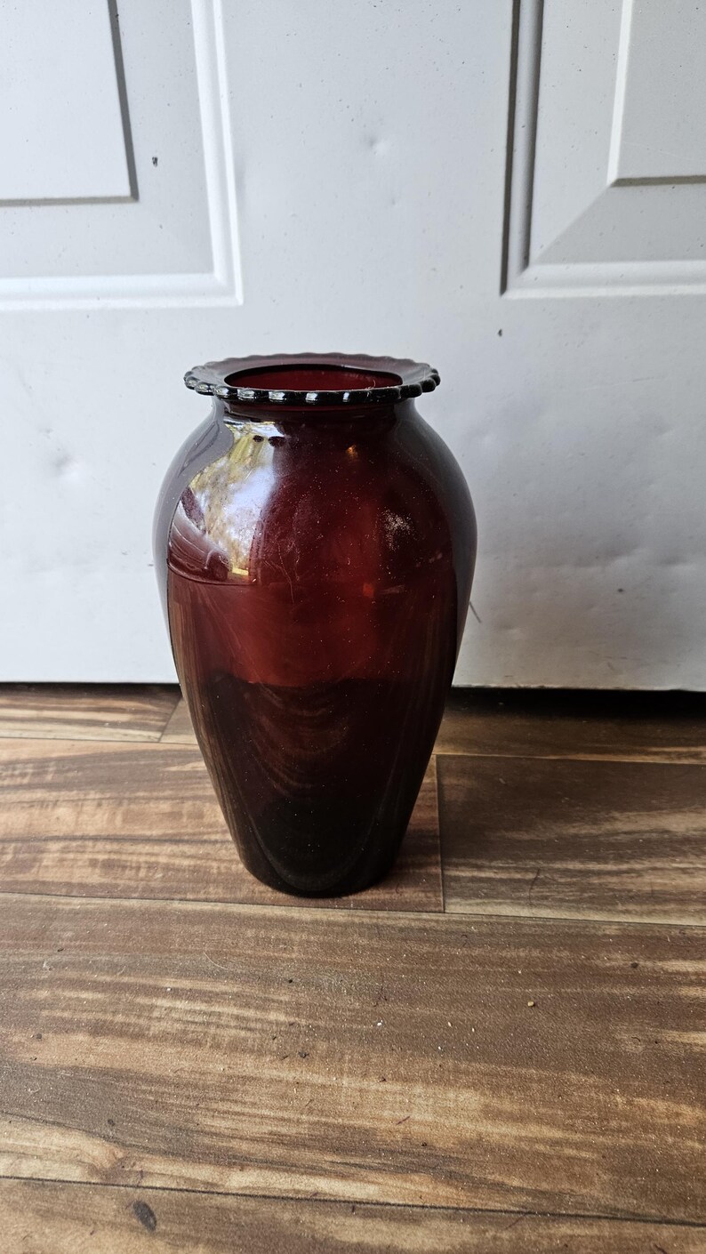 Ruby Red Glass Vase by Anchor Hocking Ruby Red Glass Vase - Etsy