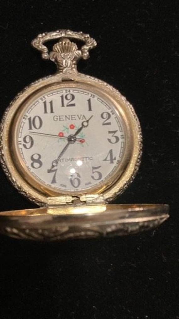 Geneva Antimagnetic Railroad Engraved Pocket Watch