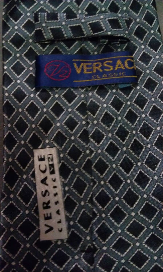Versace Classic 100% Silk Hand Made Men Neck Tie - image 1