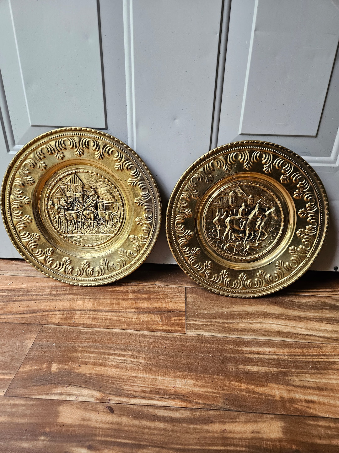 Gold Trim Wall Decor Plates Set of 2 Plates Etsy