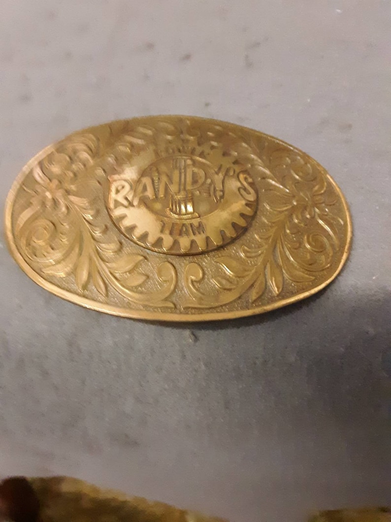Brass Belt Buckle Randy/'s Power Team Brass Belt Buckle