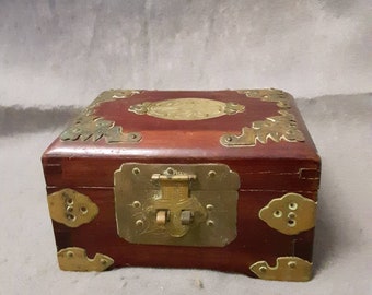 Jewelry Box Wood and Brass Metal Jewelry Box