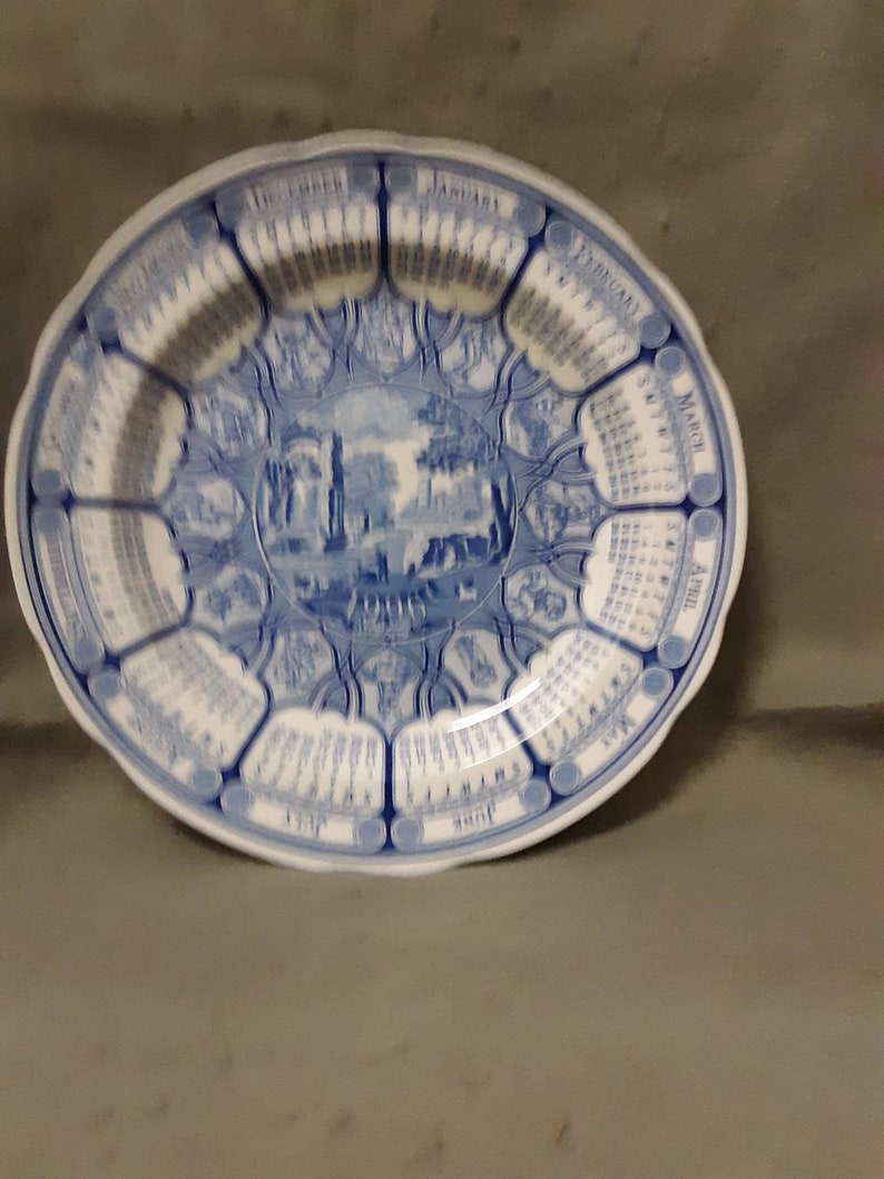 The Spode Blue Room Calendar Plate 1996 'Blue Italian' First in the