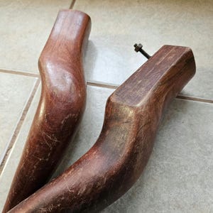 QUEEN ANNE WOODEN LEGS 250mm MAHOGANY STAIN HIGH SET OF 4 REPLACEMENT Furniture Feet Self Fixed - View #6