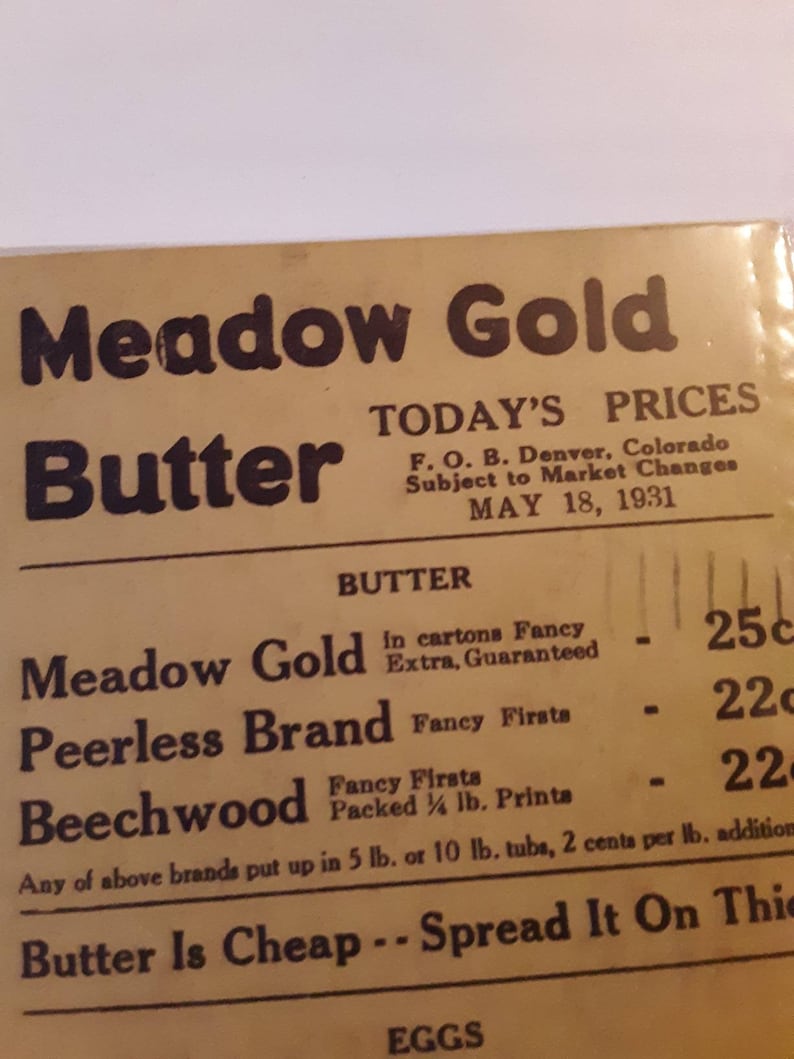 Meadow Gold Butter Today's Prices Beatrice Creamery Etsy