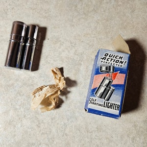 Rare Quick Action Catalytic Lighter Self Starting Cigar Lighter Original  Box 1920's-1930's Cigar Lighter. Bin #3