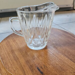 Vintage Glass Creamer Pitcher, Beautiful Design Glass, Collectible.  Bin #34D