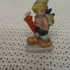 Vintage Japan Boy with Umbrella Figurine