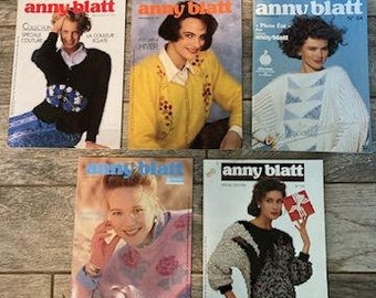 Vintage 1980s "anny blatt" Magazines Printed in France, Fashion Designer, Collectible, Lot of 5.  Bin #702