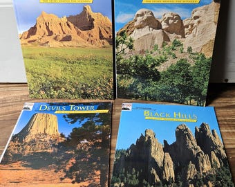National Parks Travel Books, Black Hills, Badlands, Rushmore Set of 4