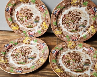 Enoch Woods English Scenery Woods Ware Plates by Woods & Sons