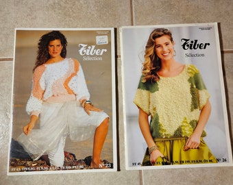 Tiber Selection Knitting Pattern Magazines No. 23 and No. 26, Collectible, Printed in France, Lot of 2.  Bin #43R