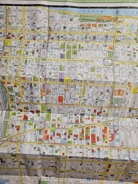 1993 MANHATTAN New York City map ラミネート 1993 MANHATTAN New York City map ラミネート 1993 New York City Map