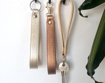 Wristlet keychain, Leather Wristlet Key fob, Removable Wrist strap for Clutch, Wallet, Keys, Wrist strap replacement, Womens keychain.