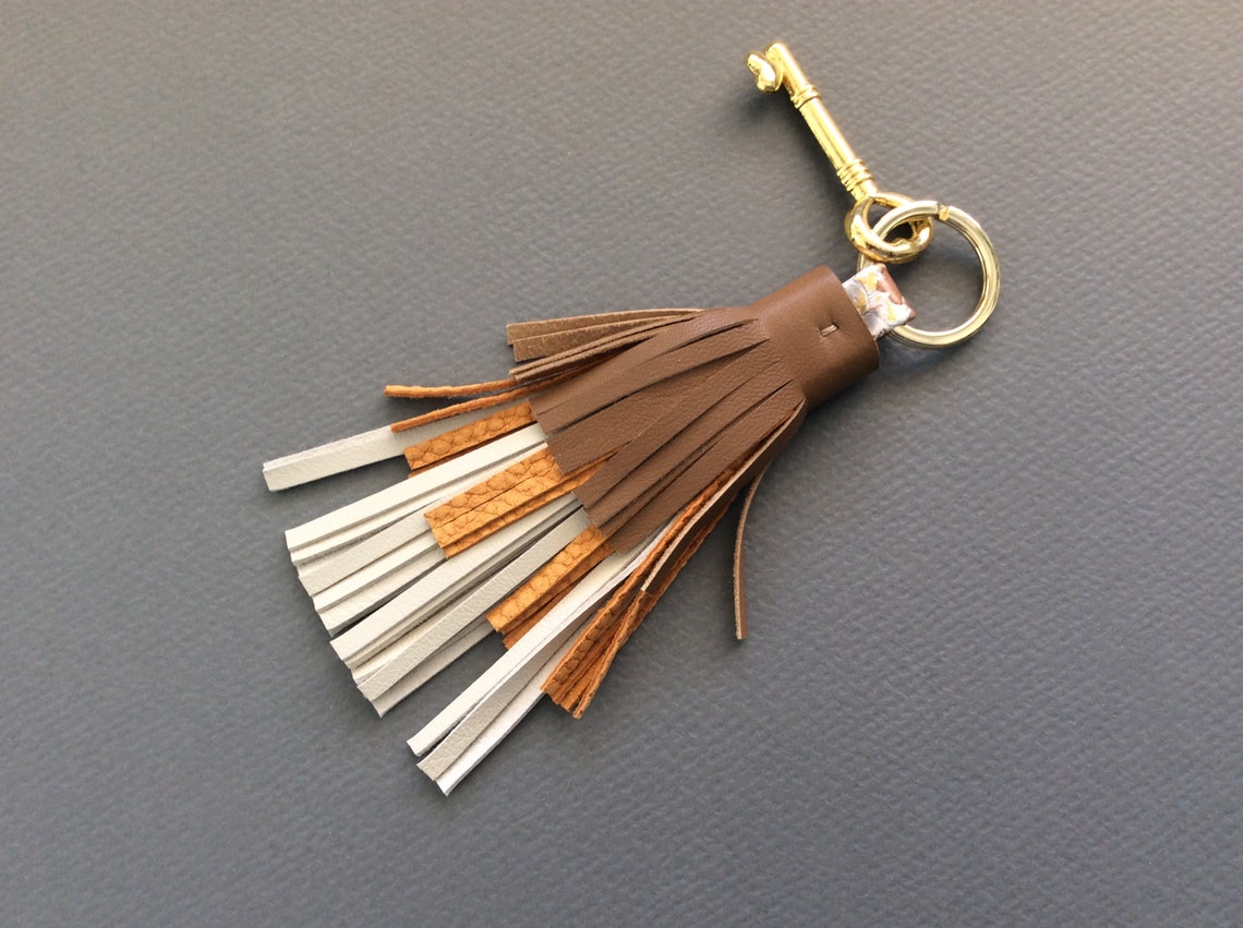 Leather Tassel Keychain Can Be Used as a Zipper Puller or Add Etsy