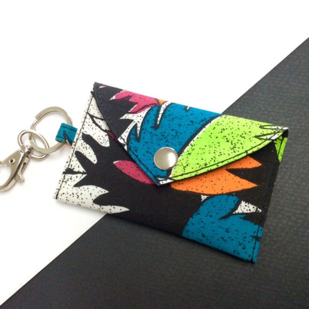 Small Card Wallet Keychain Card Holder Credit Card Case Etsy