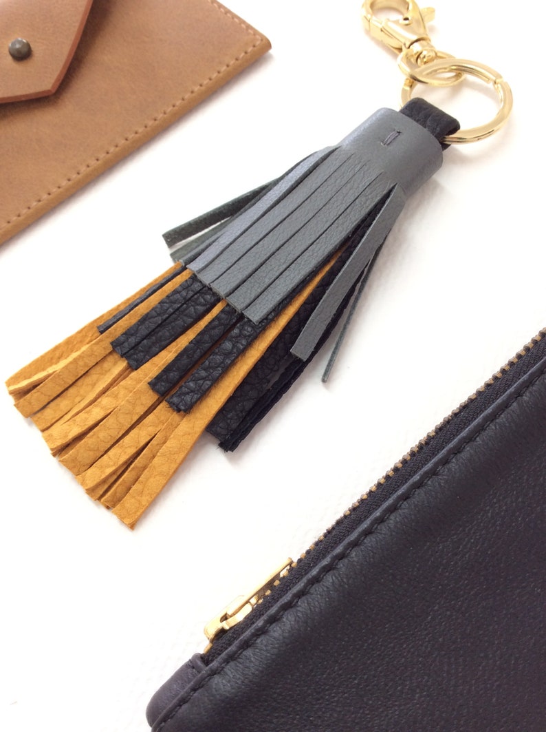 Tassel for bag Keys tassel 3 color leather tassel keychain Etsy
