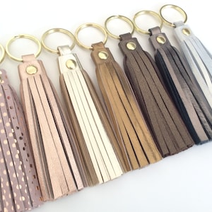 Handmade Leather Tassel Keychain: Purse Charm Accessory