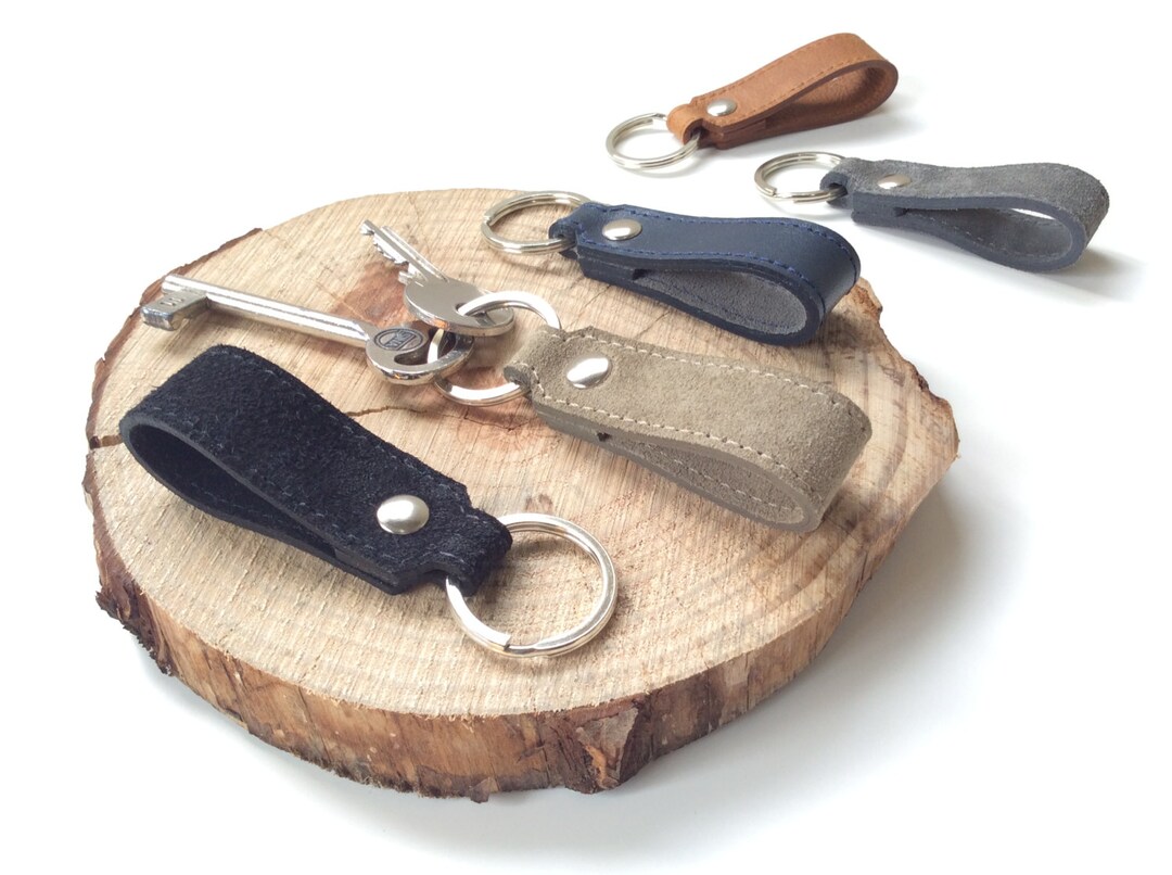 Mens Leather Keychain Unisex Leather Keychain Womens Leather Etsy