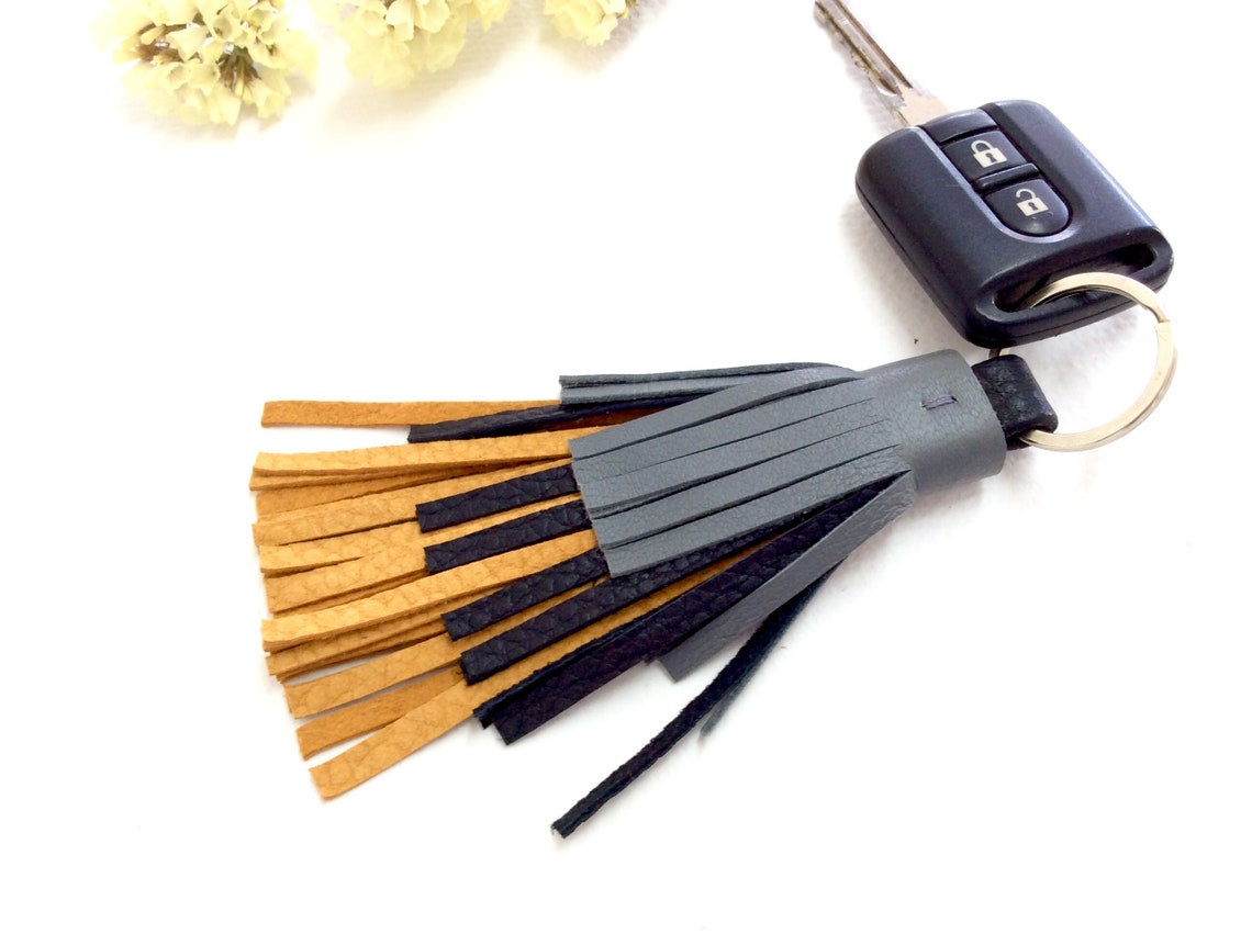 Tassel for bag Keys tassel 3 color leather tassel keychain Etsy
