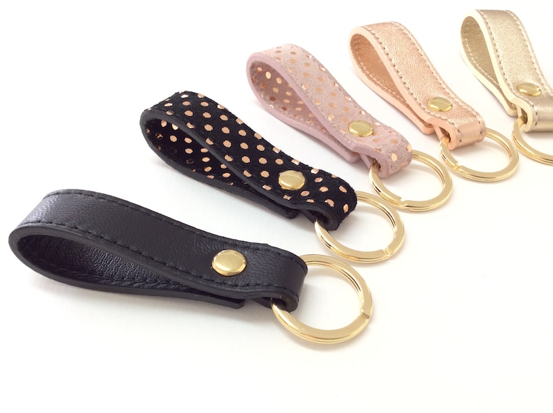 Leather key fob. Black key fob. Key fob for women. Leather key Etsy