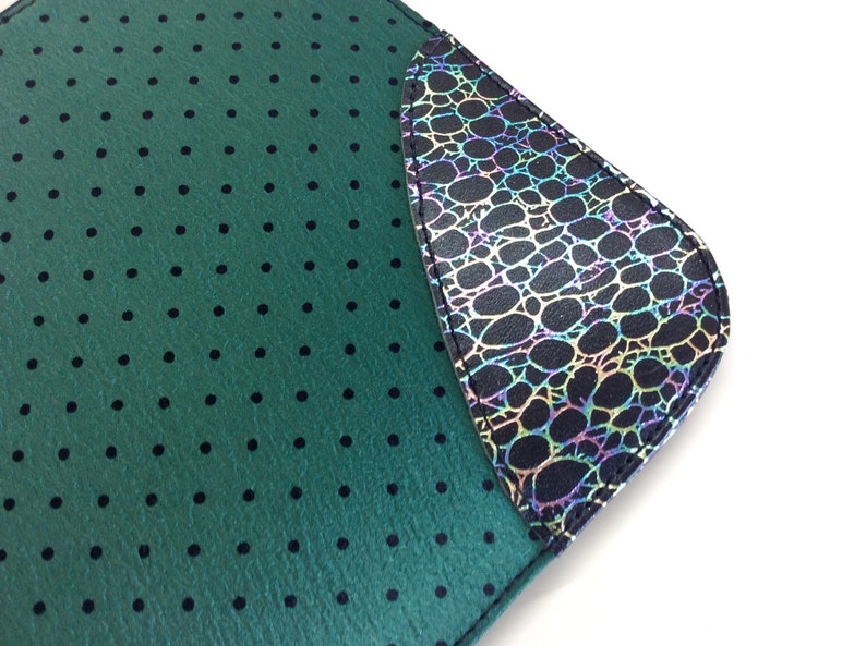 Black Polka dots Fabric Travel Pouch Metallic details Fabric Pouch Ready to ship. Zipper Pouch Everyday Pouch Fabric Toiletry Pouch