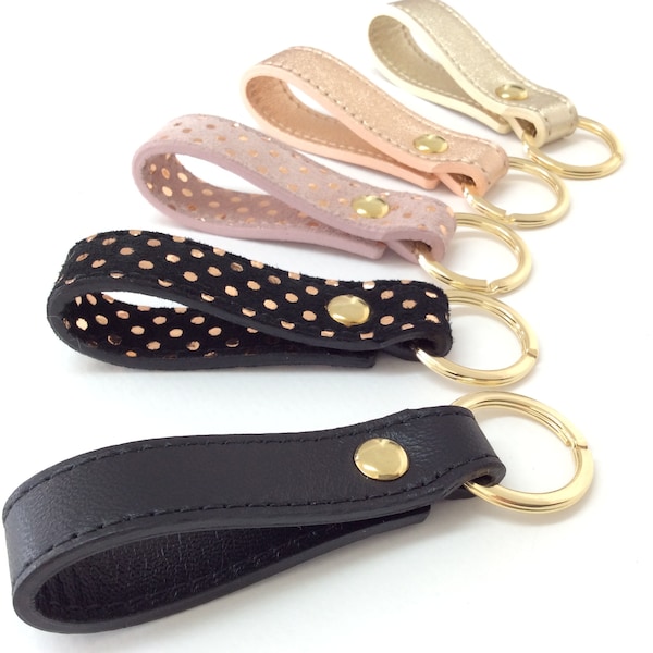 Black leather keychain. Leather keychain. Leather key chain. Leather keychain for women. Suede keychain.Leather gift under 15.PulpoCreations