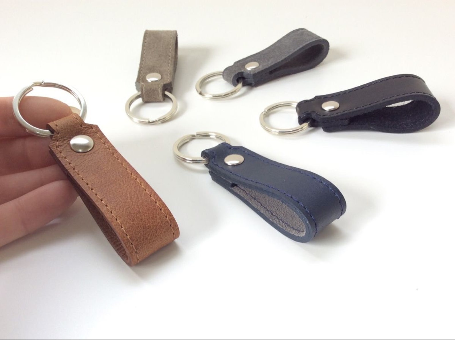 Mens Leather keychain Unisex leather keychain Womens leather Etsy