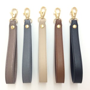Correa de muñeca de cuero. Correa de muñeca extraíble de repuesto para billetera tipo clutch. Llavero de muñeca de cuero. Topo metálico. Gris. Negro. Marrón. Beige.