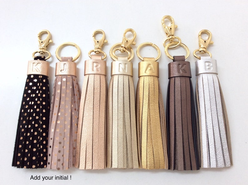 Leather Tassel Keychain. Leather Key Fob. Leather Tassel Etsy UK