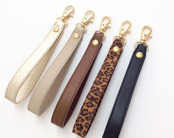 Handmade Leather Wrist Strap: Clutch, Wallet, Key Fob Replacement
