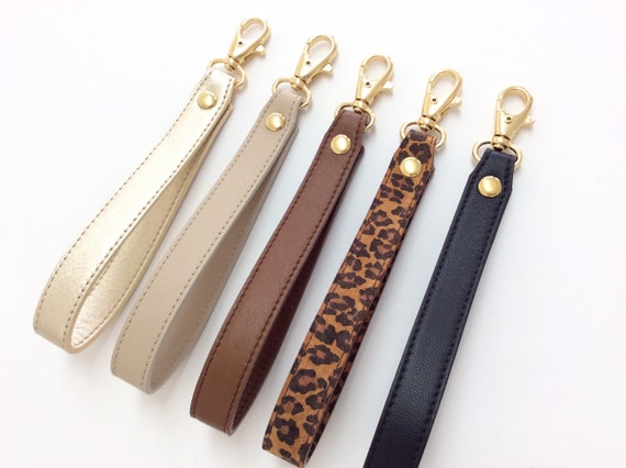 Wristlet Strap | Leather Wristlet Strap for Your Keys or Clutch Gold Mirror - Leather