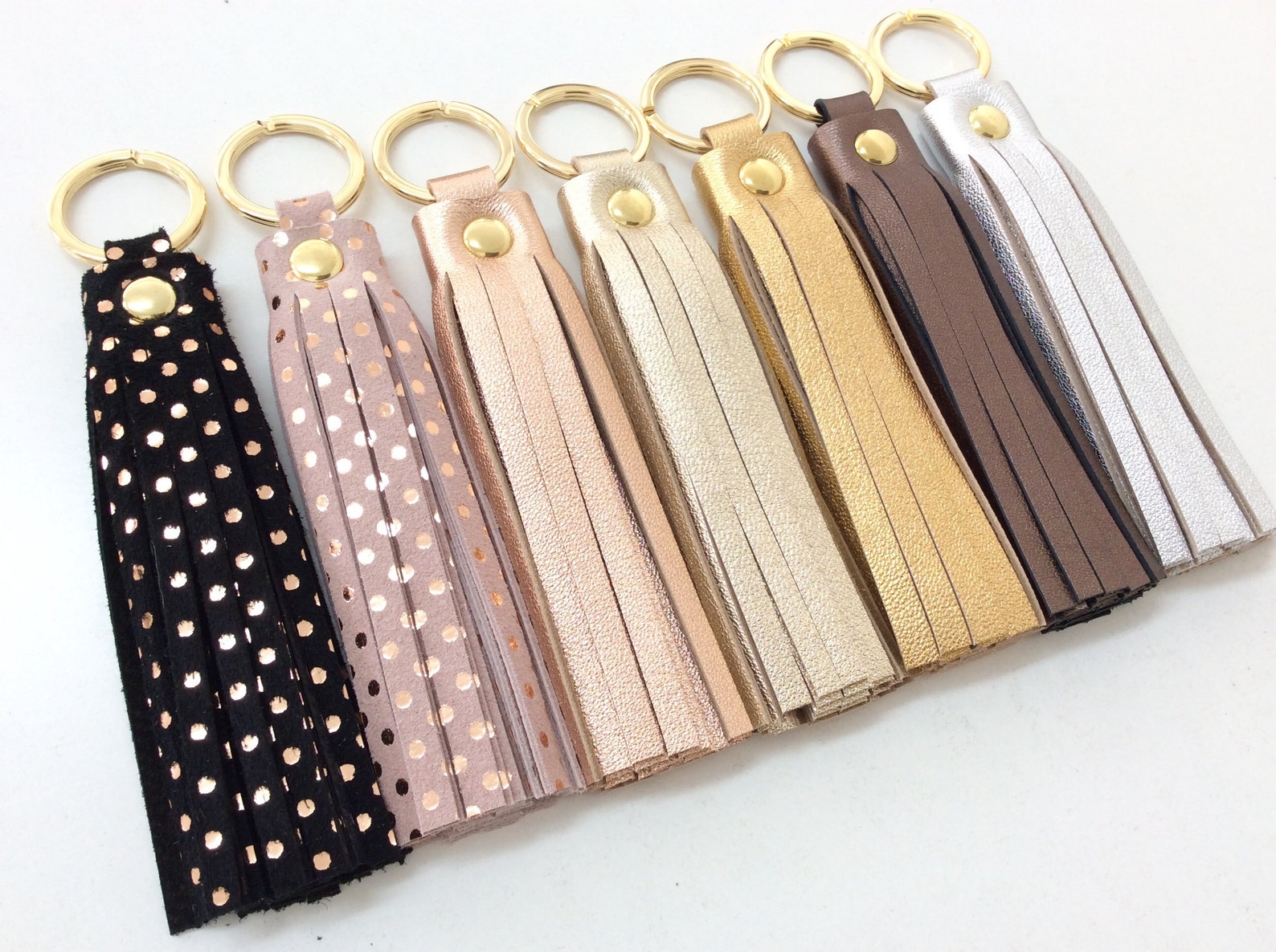 Leather Tassel Keychain. Leather Key Fob. Leather Tassel Etsy UK