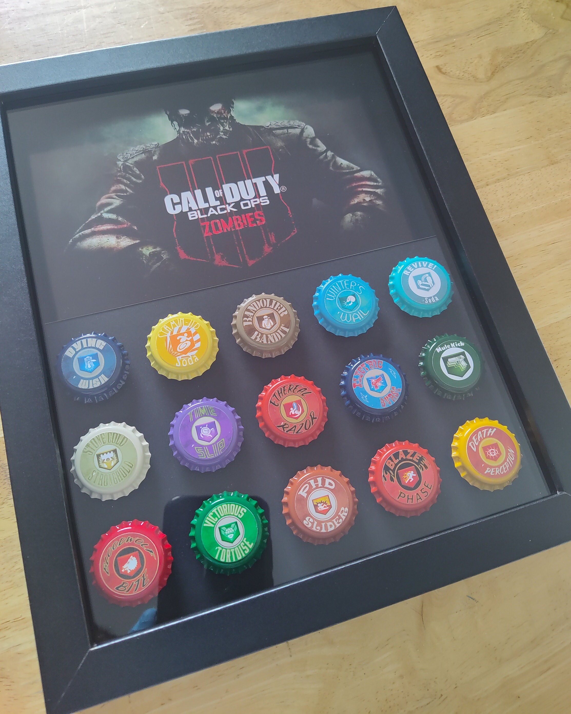 Call of Duty Black 4 zombies-perk-a-cola-in-a-shadowbox Etsy España