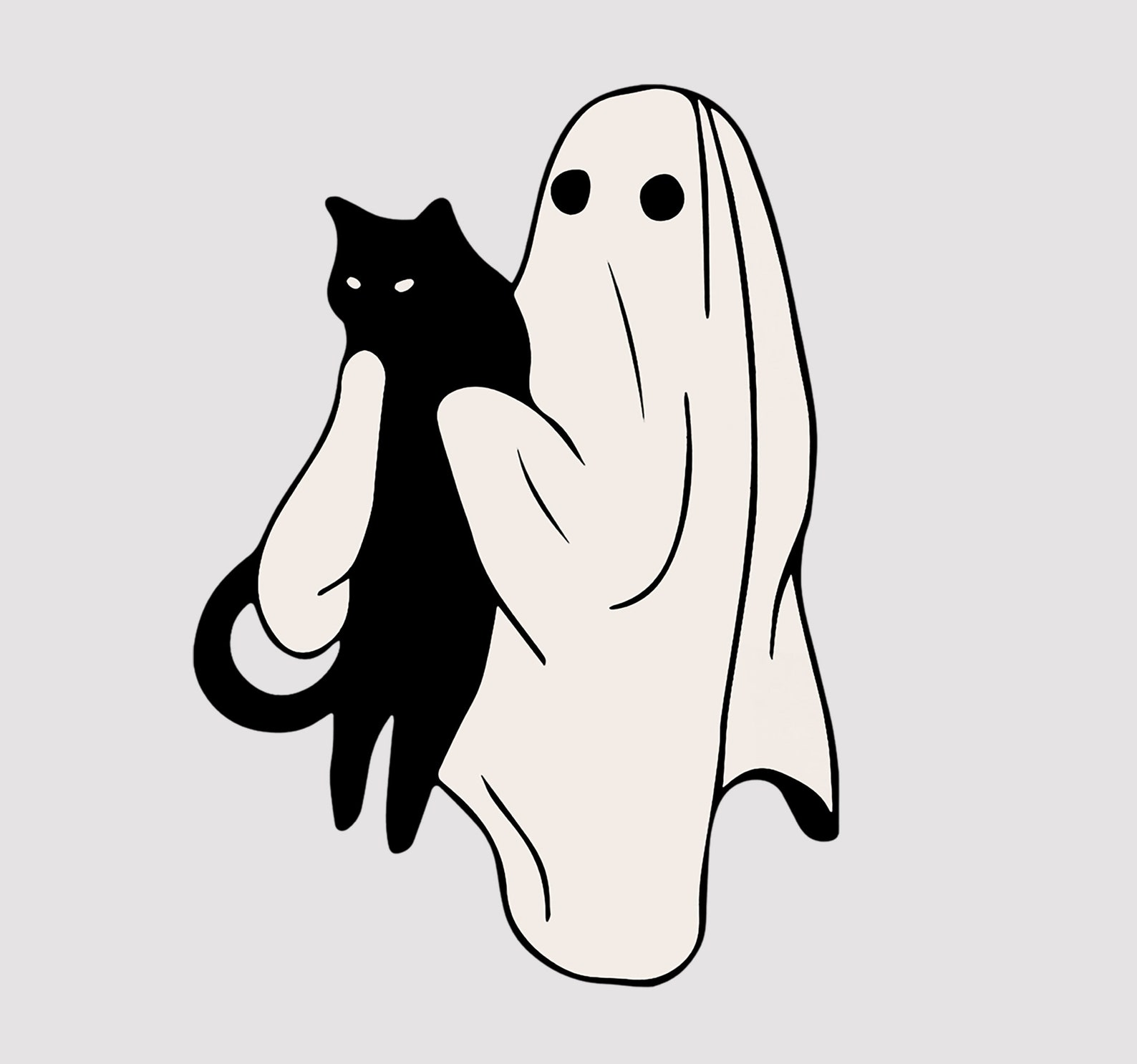 Halloween Ghost Cats Png, Ghost Cats Png, Cute Cats Halloween Design