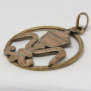 Rare Antique French First Communion Pendant, Vermeil First Communion Pendant